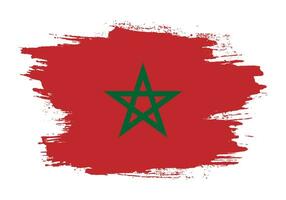 Morocco brush stroke flag vector