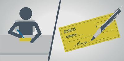 firma de cheque stickman vector