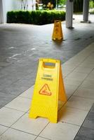 Signs entrance Floor Damaged indoor photo