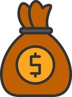 Money Bag Vector Icon Design