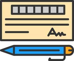 Bank Check Vector Icon Design