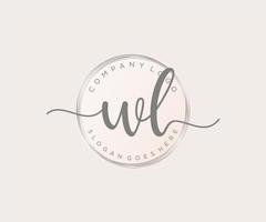 Initial WL feminine logo. Usable for Nature, Salon, Spa, Cosmetic and Beauty Logos. Flat Vector Logo Design Template Element.