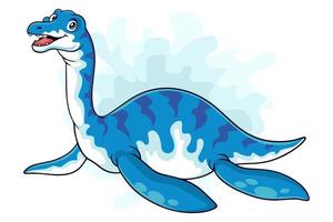 Cartoon Dinosaur plesiosaurus on white background vector