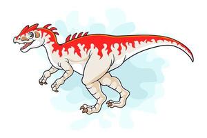 dinosaurio de dibujos animados indominus rex sobre fondo blanco vector