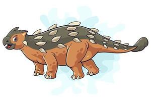 ankylosaurus dinosaurio de dibujos animados sobre fondo blanco vector