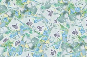 1 Romanian leu bills lies in big pile. Rich life conceptual background photo