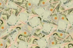 20 Thai Baht bills lies in big pile. Rich life conceptual background photo