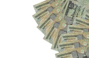 20 Egyptian pounds bills lies isolated on white background with copy space. Rich life conceptual background photo