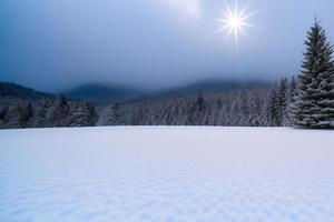 hermoso fondo de invierno con nieve. año nuevo, navidad y otras fiestas, afiche web, tarjeta de felicitación. foto