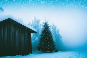 Beautiful winter background with snow. New Year, Christmas and other holidays, web poster, greeting card. photo