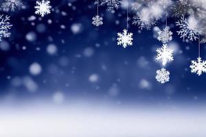 hermoso fondo de invierno con nieve. año nuevo, navidad y otras fiestas, afiche web, tarjeta de felicitación. foto