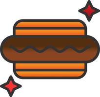 Hot Dog Vector Icon Design