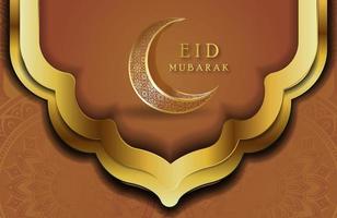 fondo de eid mubarak en estilo de lujo ilustración vectorial de diseño islámico vector