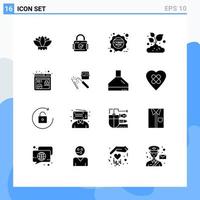 conjunto de 16 iconos modernos de ui símbolos signos para navegador seo http descuento pequeña agricultura elementos de diseño vectorial editables vector