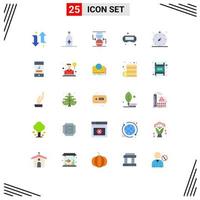 Pack of 25 creative Flat Colors of navigation direction effective compass google glass Editable Vector Design Elements