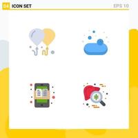 4 Creative Icons Modern Signs and Symbols of balloon e soup education checkup Editable Vector Design Elements