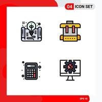 Stock Vector Icon Pack of 4 Line Signs and Symbols for creative calculator form education calculation Editable Vector Design Elements