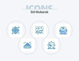 Eid Mubarak Blue Icon Pack 5 Icon Design. typography. eid. eid. muslim. design vector