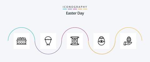 Easter Line 5 Icon Pack Including egg. egg. school. easter. bird vector