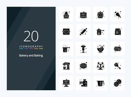 20 Baking Solid Glyph icon for presentation vector