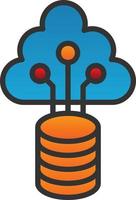 diseño de icono de vector de datos de nube