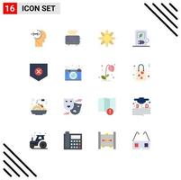 Universal Icon Symbols Group of 16 Modern Flat Colors of security vehicle flower stations charging Editable Pack of Creative Vector Design Elements