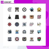 Stock Vector Icon Pack of 25 Line Signs and Symbols for monster halloween user evil cloud Editable Vector Design Elements