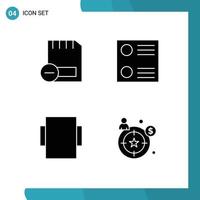 Pack of creative Solid Glyphs of card buyer persona hardware radio button target Editable Vector Design Elements