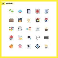 25 iconos creativos signos y símbolos modernos de documentos de investigación procesador de archivos cpu elementos de diseño vectorial editables vector