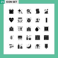 conjunto de 25 iconos de interfaz de usuario modernos signos de símbolos para elementos de diseño vectorial editables de respuesta empresarial de búsqueda de finanzas en dólares vector