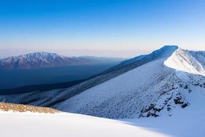 Beautiful winter background with snow. New Year, Christmas and other holidays, web poster, greeting card. photo