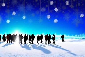 Beautiful winter background with snow. New Year, Christmas and other holidays, web poster, greeting card. photo