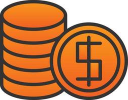 Dollar Coin Vector Icon Design