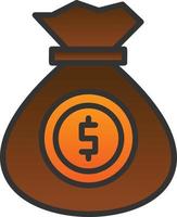 Money Bag Vector Icon Design