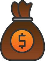 Money Bag Vector Icon Design