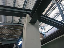 Industrial roof steel beam frame photo