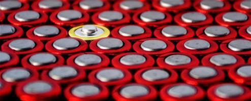 Cathode battery pattern with one anode battery different photo