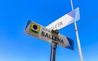 Holbox Quintana Roo Mexico 2022 Traffic signs and road signs directional on Holbox island Mexico. photo