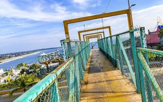 Puerto Escondido Oaxaca Mexico 2022 Pedestrian bridge overpass passerelle walkway skyway in Puerto Escondido Mexico. photo