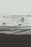 Amazing waves on beach monochrome landscape photo