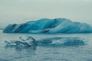 Huge icebergs in sea landscape photo