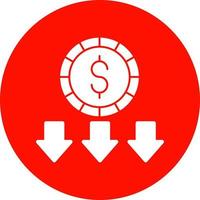 diseño de icono de vector de pérdida de dinero