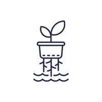 hydroponic farming line icon, vector