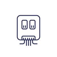 electric power box line icon on white vector