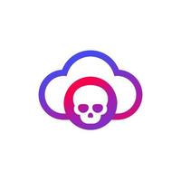 malware in cloud vector icon