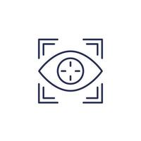 eye tracking line icon on white vector