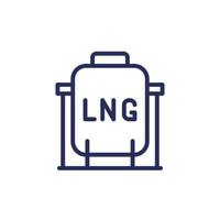 lng tank line icon on white vector