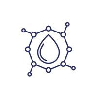 nano particles line icon with a drop vector