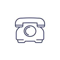 old phone line icon, retro telephone vector