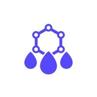 Drops with nano particles icon on white vector